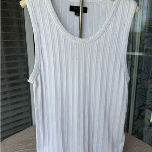 All Saints White/cream Ribbed Scoop Tank